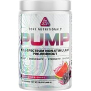 Core Nutritionals Pump Full-Spectrum Non-Stimulant Pre-Workout, with N03T Nitrate, Peak02, Alpha GPC, for Maximum Pump, Strength, and Performance 20 Servings (Watermelon Grape)