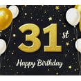 thumbnail image 4 of Glittery 31st Birthday Background Banner with Balloons and Stars Party Decors for Birthday Party Photography Props Backdrop Happy Birthday Celebrations, 4 of 6