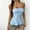 #0427-Sky Blue, variant on Women's Strapless Ruffle Hem Tops, Solid Color Tube Blouses with Textured Stretchy Fabric, Lightweight Summer Tanks for Spring, Cute Peplum Shirts for Daily Beach Wear Gift