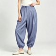 thumbnail image 6 of Levmjia Women High Waisted Jogger Pants Cuffed Ankle Length Casual Lounge Pants with Pockets Solid Color Elastic Waist Trousers, 6 of 7