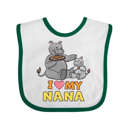 

Inktastic I Love My Nana Hippos Gift Baby Boy or Baby Girl Bib