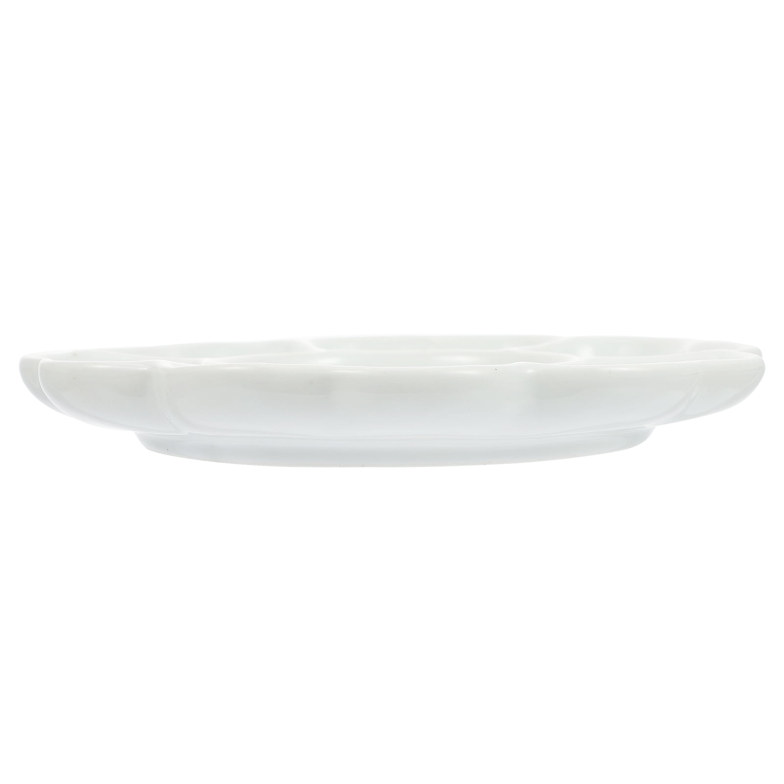 KHBUAB 1Pc Handheld White Ceramic Pigment Tray for Watercolor and Oil Painting