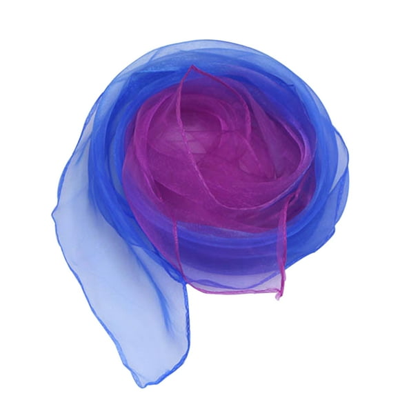 Gradient Ramp Square Juggling Silk Dance Scarves Tricks Performance Props Accessories Movement Scarves Rhythm Band Scarf 24 by 24 Inches (Royal Blue & Purple)