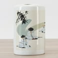 thumbnail image 3 of Korean Ceramic Toothbrush Holder, Traditional Musical Instruments Played by Men in Cultural Outfits Performing Arts, Decorative Versatile Countertop for Bathroom, 4.5" X 2.7", Multicolor, 3 of 4