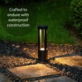 thumbnail image 6 of Gardenised 24-Inch Round LED Bollard Path Lights – Durable Decorative Aluminum Wired Landscape Lighting for Walkways, Gardens, Pools, Porches, Driveways, and Surrounding Areas, Black, 6 of 8