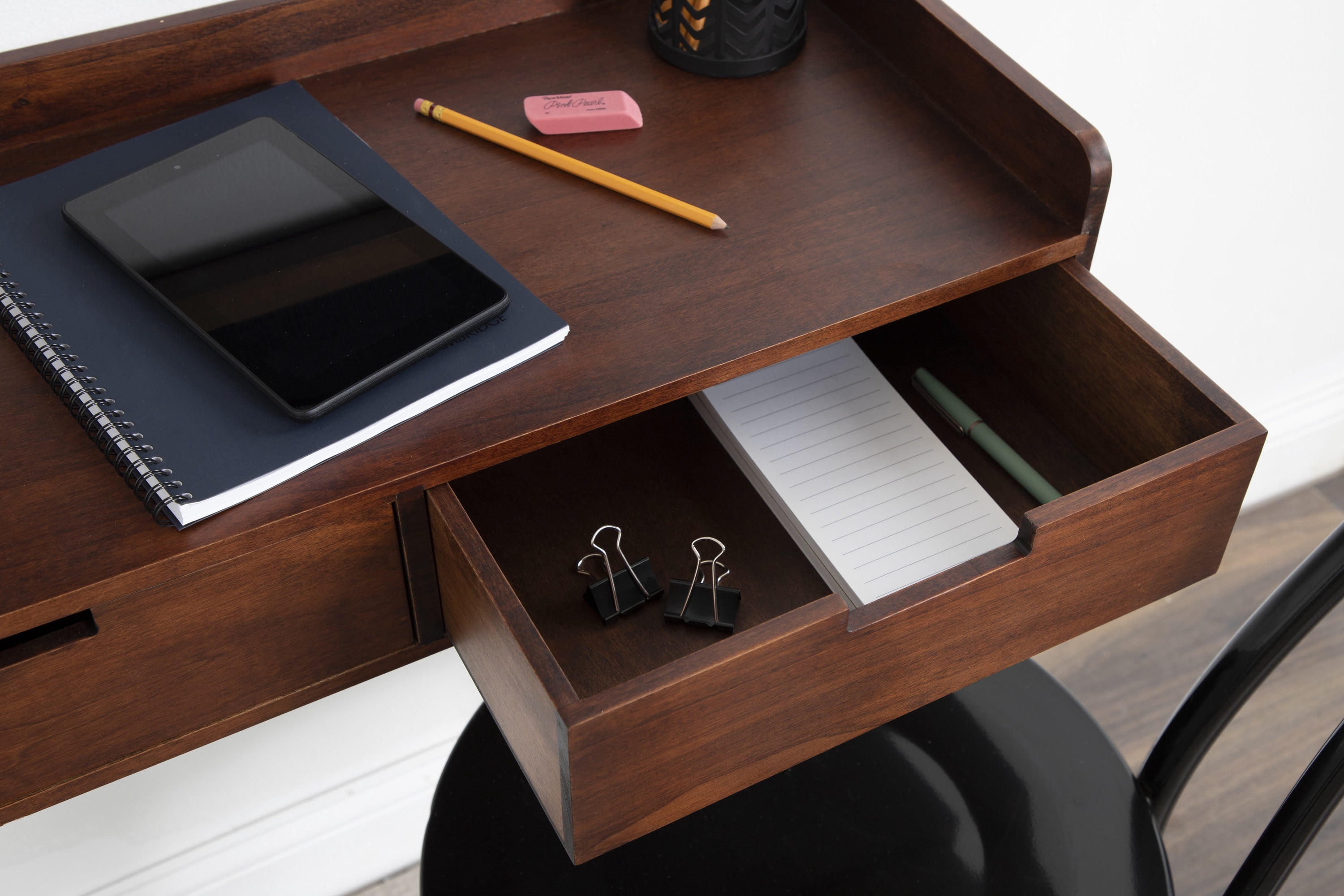 Kate And Laurel Wood Floating Shelf, 28 In x 12 In, Walnut Brown