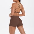 thumbnail image 4 of Timegard 2 Piece Workout Sets for Women Summer Quick Dry Yoga Gym Outfits Sports Bras Shorts Athletic Running Sets,Brown,M, 4 of 9