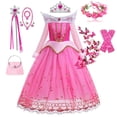 thumbnail image 2 of Disfraz de Bella Durmiente de Disney para niña, vestido de Aurora, manga larga, hombros descubiertos, chico, Halloween, Navidad, fiesta elegante, ropa de princesa, 4-5 años, Tag-120 Gao Jinjia LED, 2 of 2