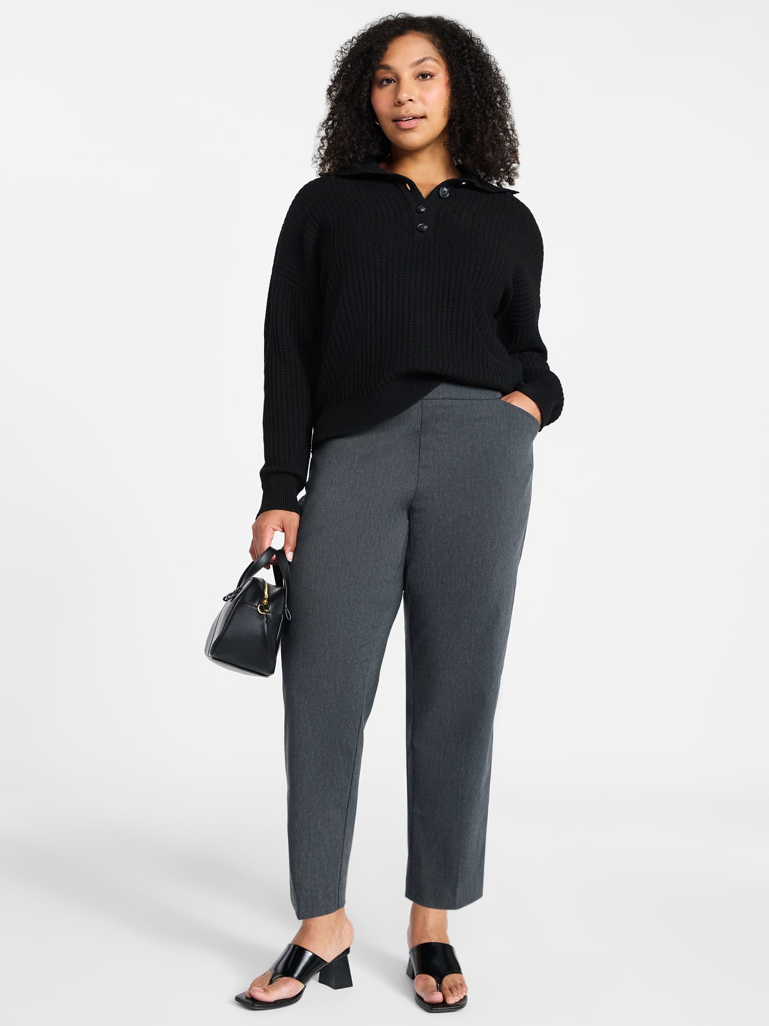 Just My Size by Hanes Women's Plus Millennium Slim Pants, Regular and Petite, Sizes 1X-4X