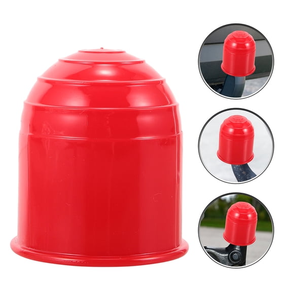 BESTONZON 4Pcs Red Trailer Hitch Ball Cover Durable Plastic Tow Ball Cap for Universal Towing