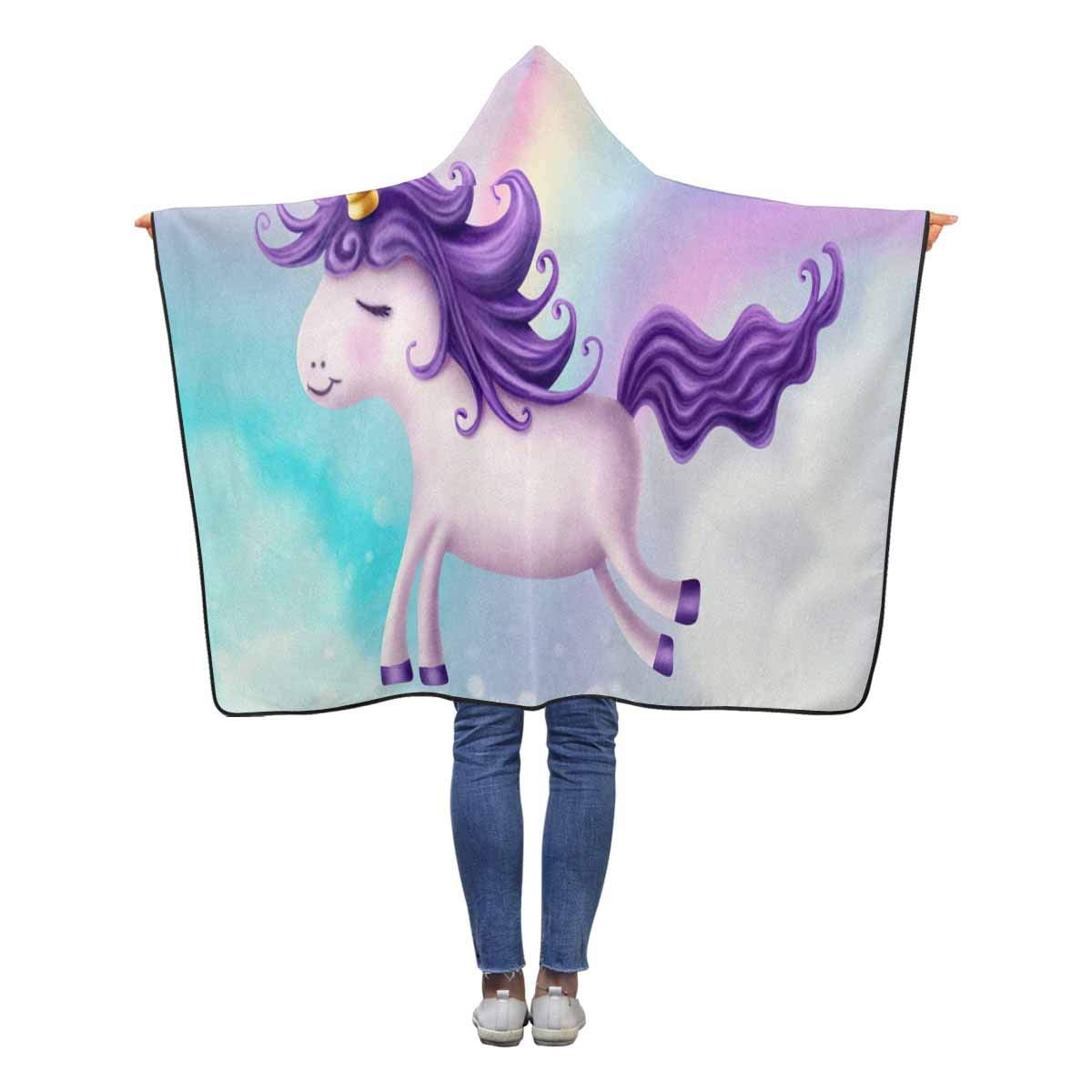 ASHLEIGH Cute Magic Rainbow Unicorn Hooded Blanket 40x50 inches Toddler