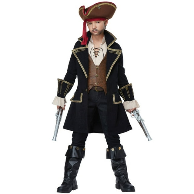 (X-Large, Multi) - Deluxe Pirate Captain Costume for Kids