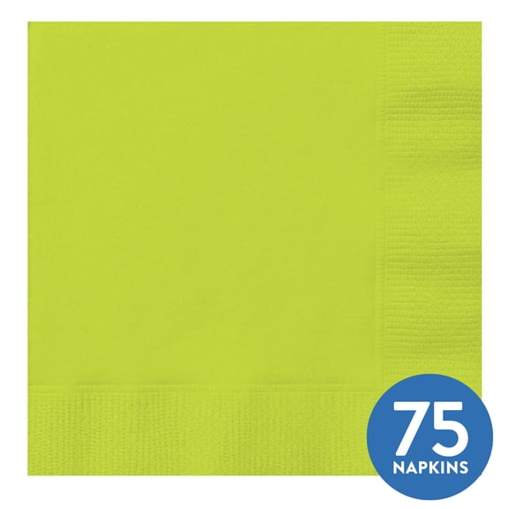 75CT 6.5IN x 6.5IN Green Disposable Paper Napkins by Way To Celebrate