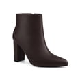 thumbnail image 1 of Unique Bargains Bottines à Talons Blocs à Bout Pointu pour Femmes Café (Taille 7), 1 of 6