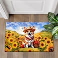 thumbnail image 4 of Vintage Corgi Says Hello Mother's Day Summer Sunflower Field Doormat Welsh Corgi Dog Lover Gifts Idea Indoor Outdoor Welcome Mat - 12005, 4 of 5