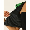 thumbnail image 5 of INSPIRE CHIC Women's Sequin Puff Short Sleeve Open Front Party Crop Cardigan XS green, 5 of 6