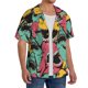 thumbnail image 2 of Balery Angry Shark Pattern Camisa Casual de Manga Corta con Botones para Hombre, Texturizada, Estilo Cubano, para Playa, Verano-3X-Large, 2 of 5