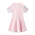 thumbnail image 6 of REDARER Girls Floral Sleeve Swim Dress with Half Zip Front UPF 50+ One Piece Skirted Swimsuit,7-8 Years, 6 of 8