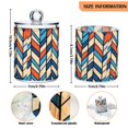thumbnail image 5 of Yayeee 2 Pack Qtip Holder Bathroom Cotton Swab Canister with Lid Clear Dispenser Set, Blue Geometric, 5 of 6