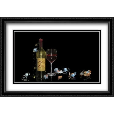 7 Deadly Zins 2x Matted 34x28 Large Black Ornate Framed Art Print by Michael Godard