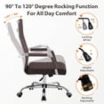 thumbnail image 5 of Vyrox Modern Office Chair, Mid-Back Faux Leather Swivel Reception & Conference Chair， Ergonomic Swivel Chair with Arms, Brown, 5 of 7