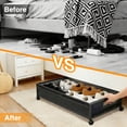 thumbnail image 6 of GARITIN Under Bed Storage Containers with Wheels, 2 Pack Underbed Shoe Storage Organizer with Clear Lids, Rolling Under Bed Metal Drawers for Clothes, Blankets, Black, 6 of 6