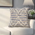 thumbnail image 3 of Laddha Home Designs Handwoven Over Tufted Diamond Cotton Throw Pillow Cover - 18" - Blue and Tan, 3 of 7