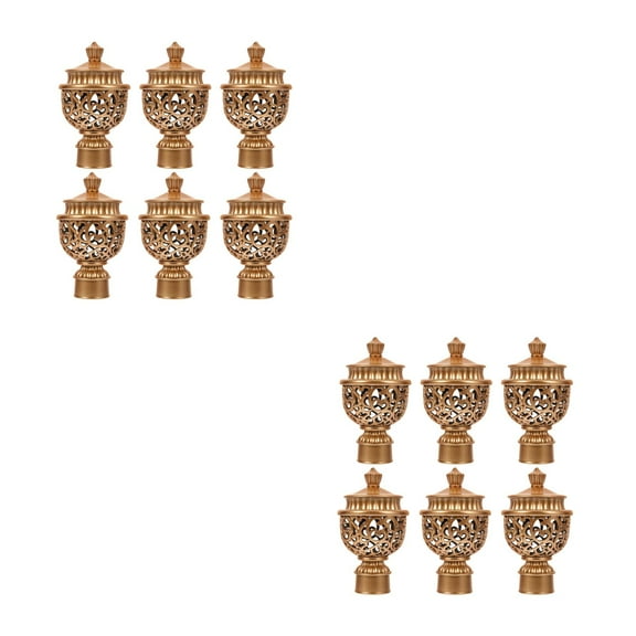 WORGEOUS 12 pcs  Curtain Rod End Finials Flower Pattern Drapery Rod End Cover Roman Rod Curtain Rod End Cap for Living Room Window Hardware Curtain Rod End Top