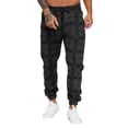 thumbnail image 2 of YMNXA Men's Sweatpants Drawstring Elastic Waist Striped Print Ankle Tied Comfortable Fashion Trousers With Pockets For Daily Wear,Black,L, 2 of 4