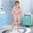 thumbnail image 5 of FORMRS Niños Bathrobe Unisex Hooded Robe Soft Plush Pajamas Sleepwear, Size 7-9T, White Gingerbread Houses, 5 of 7