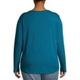 thumbnail image 2 of Terra & Sky Long Sleeve Pullover Relaxed Fit T-Shirt (Women's Plus) 1 Pack, 2 of 7