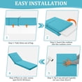 thumbnail image 5 of Pakunoda Chaise Lounge Cushions Set of 2, 72" x 21" x 4" Outdoor High-Density Foam Patio Furniture Lounger Replacement Cushions with Zipper Ties Water-Resistant for Pool, Lake Blue, 5 of 7