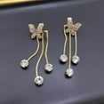 thumbnail image 7 of （two for one）1 Pair Women Detachable Butterflies Long Rhinestone Tassel Drop Earrings Piercing Shining Stud Earrings Jewelry Accessories, 7 of 7