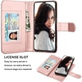 thumbnail image 3 of THTGDW-Njjex Wallet Case for Samsung Galaxy A03S, for Galaxy A03S Case, [9 Card Slots] PU Leather Credit Holder Folio Flip [Detachable] Kickstand Magnetic Phone Cover & Lanyard for Samsung A03S [Rose, 3 of 3