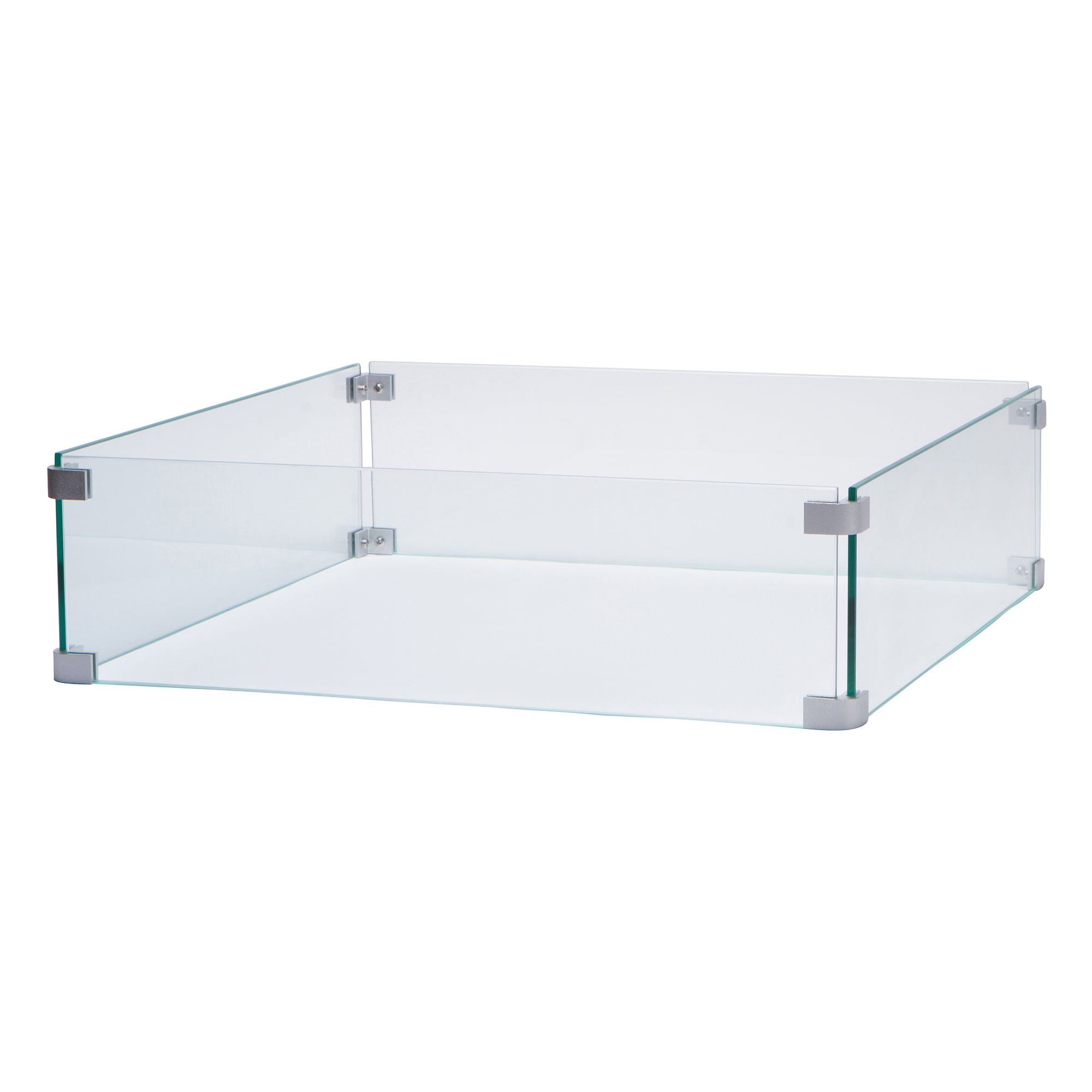 Shine Company Outdoor Garden Patio Firepit Table Sevilla Merida Square 21.5" Glass Wind Guard