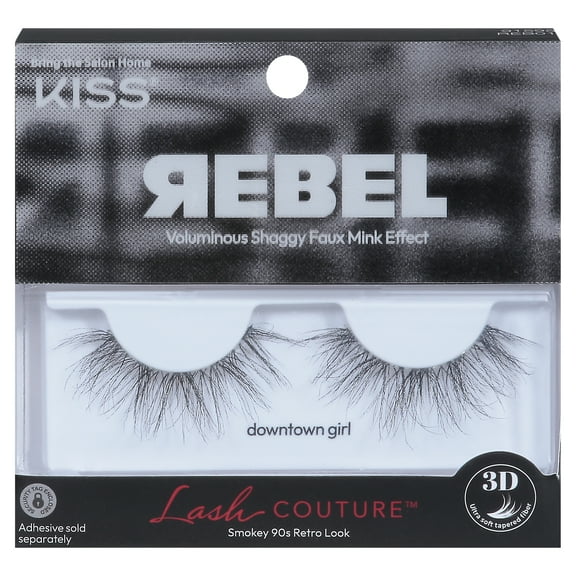 KISS Lash Couture Rebel, False Eyelashes, Downtown Girl, 14 mm, 1 Pair