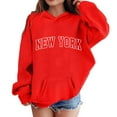 thumbnail image 6 of Boys Hoodie Kids City Name Letter Print Red Hoodie Long Sleeve Soft Sweatshirts Top Fall Winter Clothes Girls Clothes 11-12 Years, 6 of 7