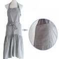 thumbnail image 3 of Fishtail Apron for Women Soft Cotton Japanese Style Artists Smock Kitchen Baking with Pockets, 3 of 5