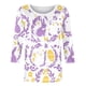 thumbnail image 2 of TaTaai Women Easter Theme Print T-Shirt Crew Neck 3/4 Sleeve Loose Casual Pullover Top Ladies Spring Daily Holiday Outfit Lightweight Soft Non-See-Through Machine Washable Top Gift, 2 of 7