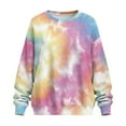 thumbnail image 4 of HELLHERO Tie Dye Print Women Pullover Top Trendy, Casual Oversized Long Sleeve Sweatshirt Comfy Crewneck Sweatshirt Fall Clothes Size XL, 4 of 7