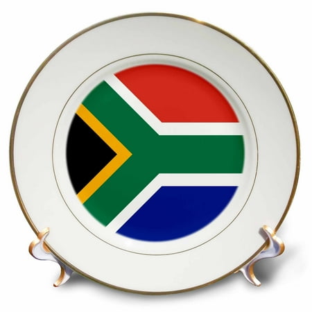 World Porcelain - 3dRose Flag of South Africa - Colorful red green blue black white yellow multicolor African world souvenir - Porcelain Plate, 8-inch