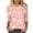 Pink, variant on 3/4 Sleeve Christmas Crew Neck Shirt for Women Cute Santa Graphic Festival Shirts Vacation Trendy Tops 2025