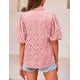 thumbnail image 2 of Blusa de Encaje Rosa con Escote en V y Detalles Calados para Mujer PRETTYGARDEN Talla S, 2 of 8