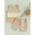 thumbnail image 4 of GXFC Toddler Baby Boys Summer Shorts Outfits Infant Boys Sleeveless Contrast Color Tank Tops+Pocket Short Pants Set Casual Clothes 2Pcs 3M-3T, 4 of 9