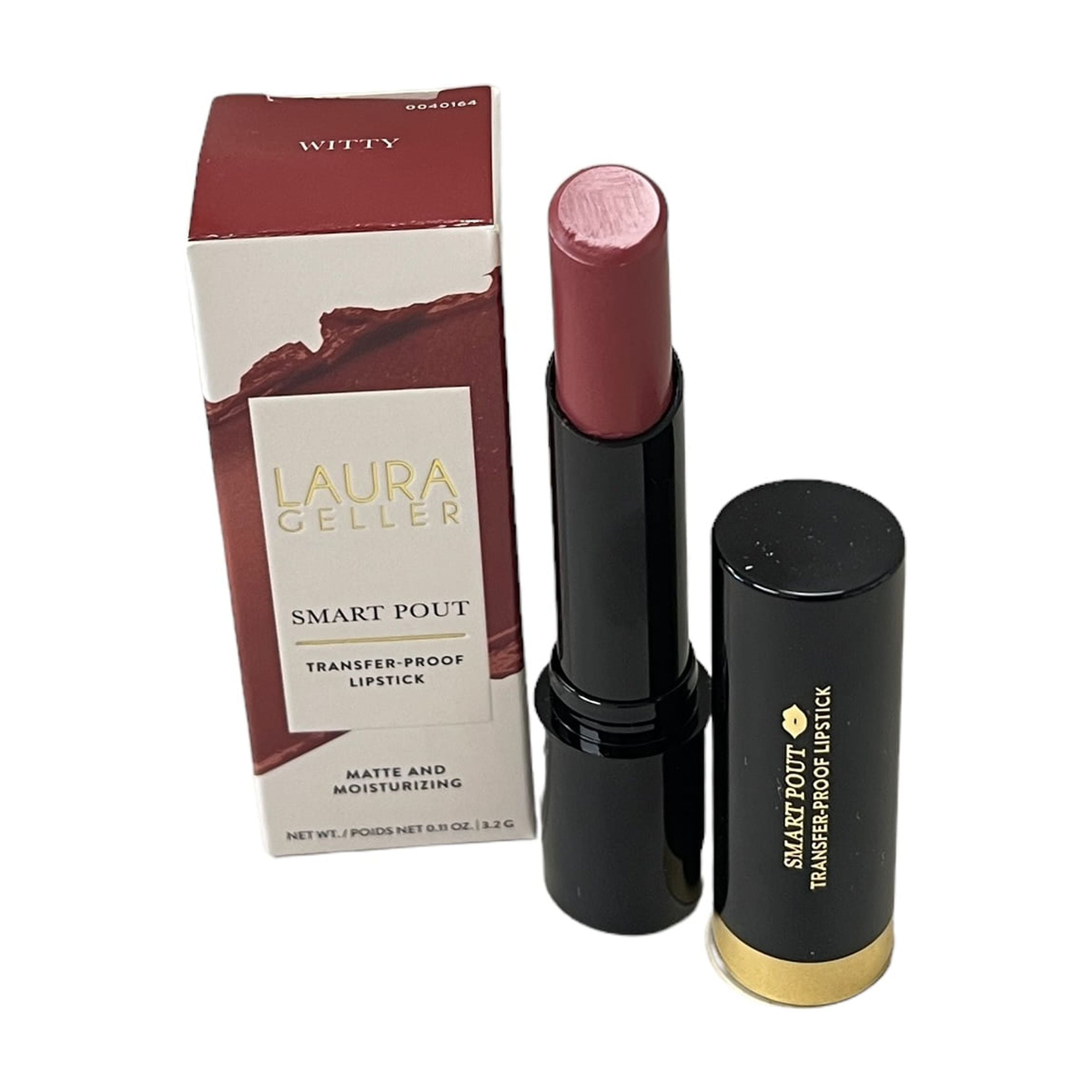 Laura Geller NEW YORK Smart Pout Transfer Proof Moisturizing Matte Lipstick, Witty, Red