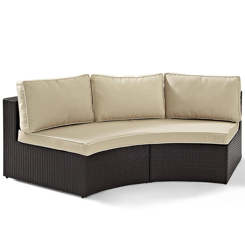 Crosley Catalina Wicker Patio Round Sectional Sofa With Sand Cushions Com - Circular Sectional Patio Furniture Crosley Catalina Wicker Patio Round Sectional Sofa With Sand Cushions Com - Circular Sectional Patio Furniture