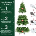 thumbnail image 5 of JERFIT 7ft Pre-Lit Artificial Christmas Tree with 450 Warm White LED Lights, Full Realistic PE PVC Hinged Xmas Tree with Metal Stand for Home Holiday Decor, 5 of 5