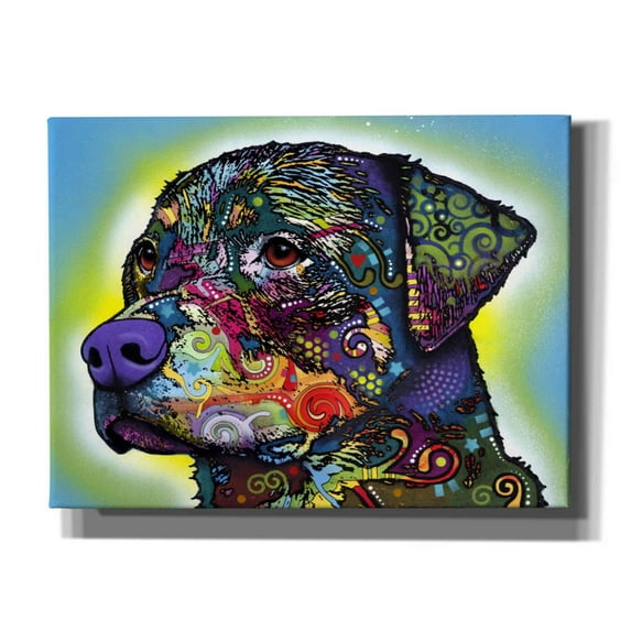 Epic Graffiti 'The Rottweiler' by Dean Russo, Giclee Canvas Wall Art, 16"x12"