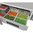 thumbnail image 4 of 72 in. Commercial Chef Base Refrigerator Storage Cabinet for Cold Foods, Fresh Ingredients, and Condiments, Refrigerated Pull-Out Drawers, Rolling Caster Wheels, ETL Listed (KM-BR-724D), 4 of 10