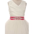 thumbnail image 3 of Big Girls' Custom Rhinestone Belt Communion Flowers Girls Dresses Ivory Navy 14 (MB27K6CB), 3 of 3